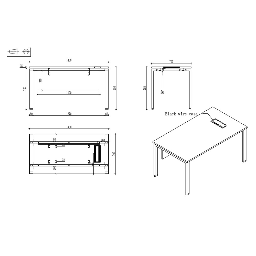 Офис бюро Monaco 140/70/75h см бряст-бяло